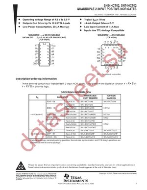 SN74HCT02D datasheet  